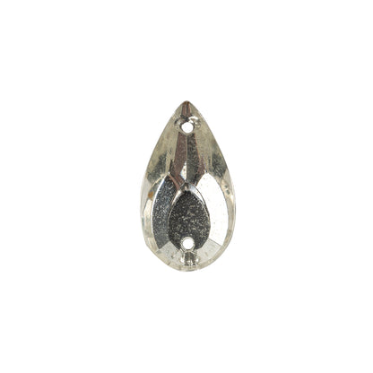 Vintage Czech Crystal Teardrop Gold Backed Sew-on Imitation Stone - 20mm x 11mm