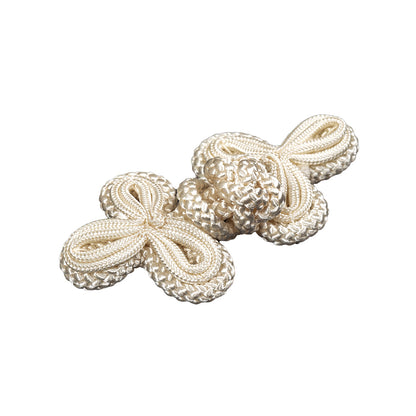 Vintage Ivory Three Leaf Fancy Classic Frog Closure - 3" x 1.375" Folded