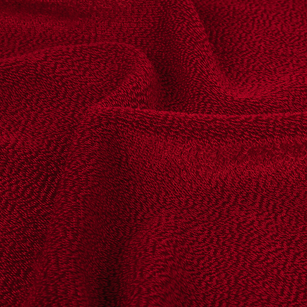 Red Radiant Rayon French Terry Detail