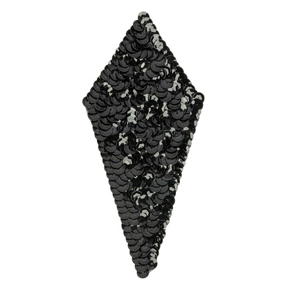 Vintage Black Diamond Sequined Applique - 5.375" x 2.5"