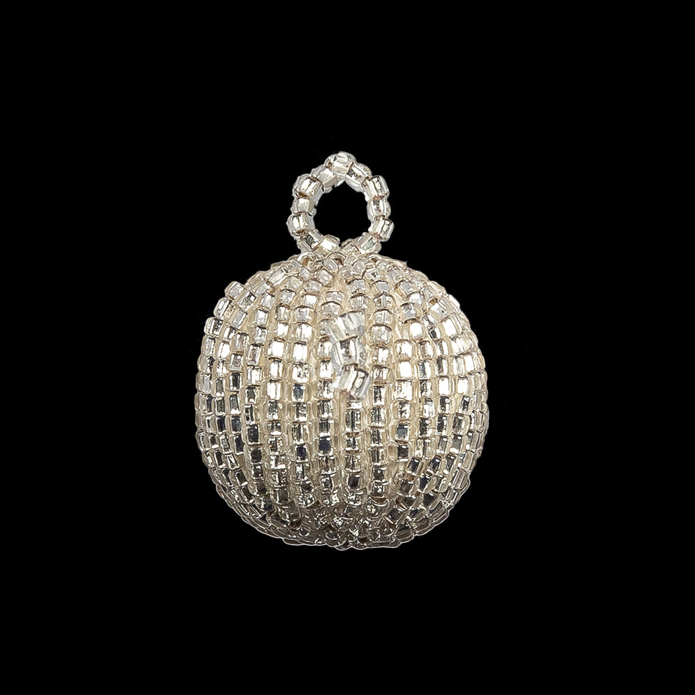 Vintage Silver-Lined Chop Beaded Tassel Applique - 0.875"