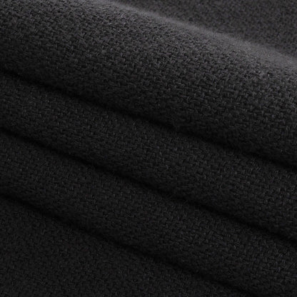 Black Basketwoven Chunky Cotton Coating Folded
