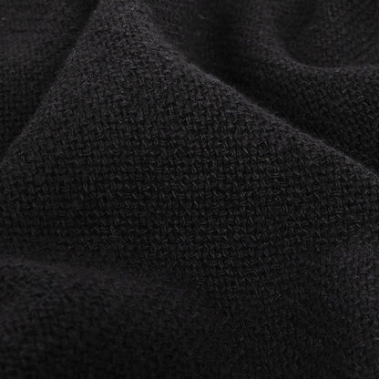 Black Basketwoven Chunky Cotton Coating Detail