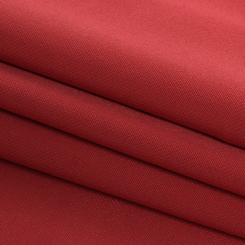 Italian Flamingo Pink Stretch Polyester Crepe Folded