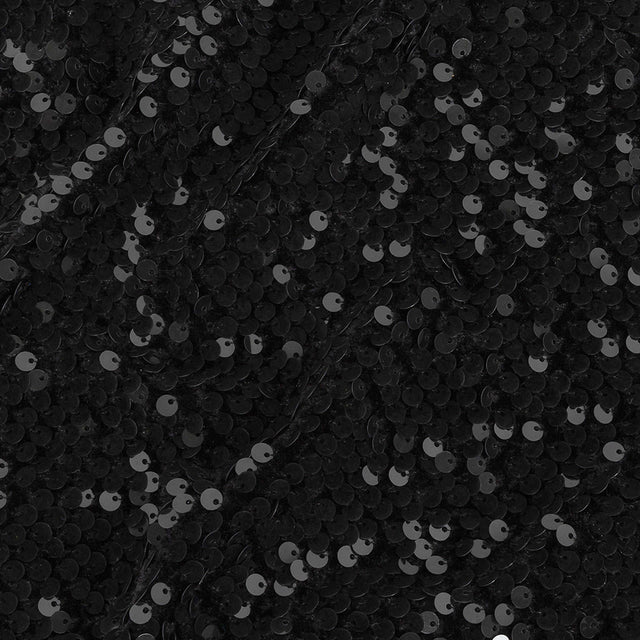 Black Stretch Velour with Small Circular Paillette Sequins