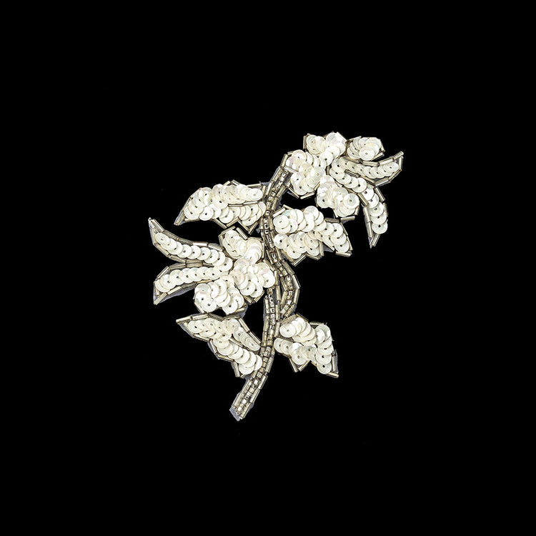 template--25130090922057__main-Vintage White Iris Sequins and Silver Bugle Beaded Floral Applique - 4.75" x 3.75"