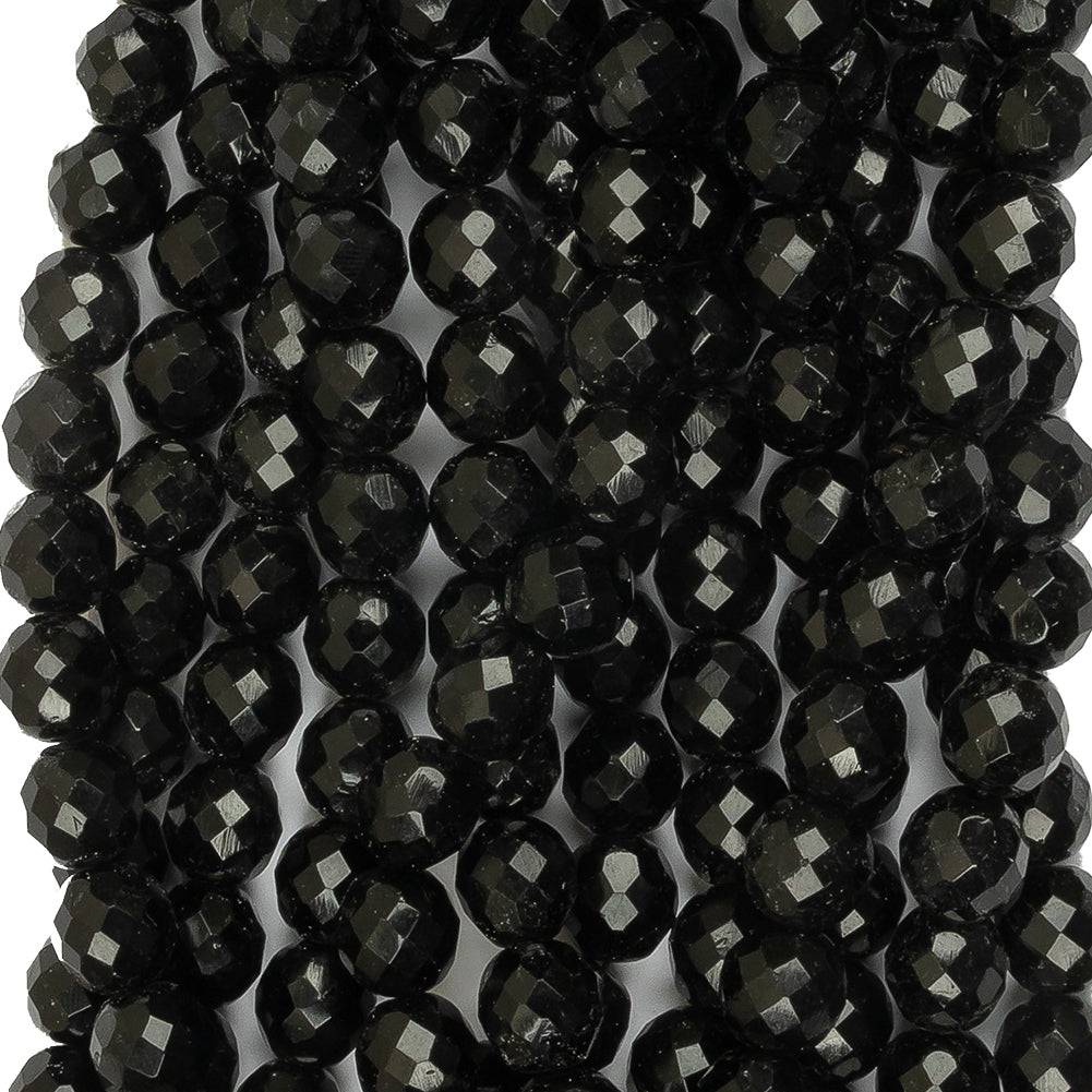 Vintage Jet Faceted Beaded Strands Bundle - 12mm Detail