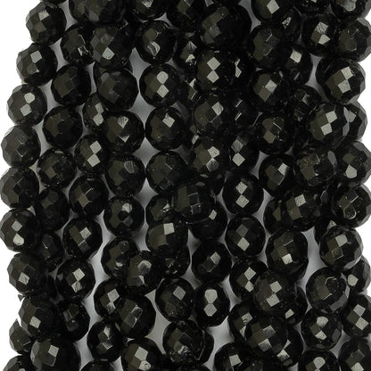 Vintage Jet Faceted Beaded Strands Bundle - 12mm Detail