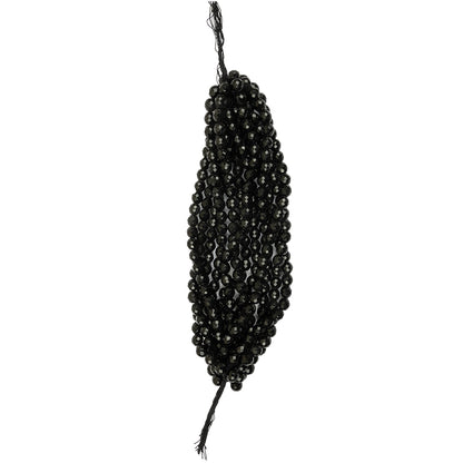 Vintage Jet Faceted Beaded Strands Bundle - 12mm