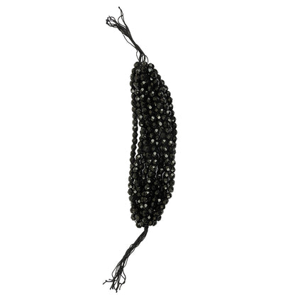 Vintage Jet Faceted Beaded Strands Bundle - 6mm
