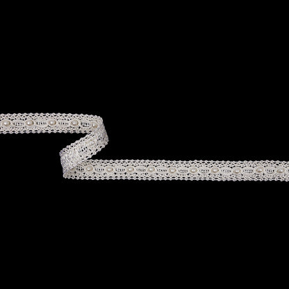 Vintage Pearl Gimp Braided Trim with Pearl Accents - 0.625"