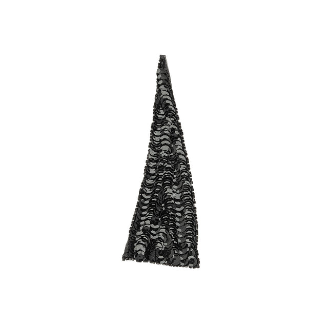 Vintage Black Sequins and Beads Triangle Applique - 4.875" x 1.875"