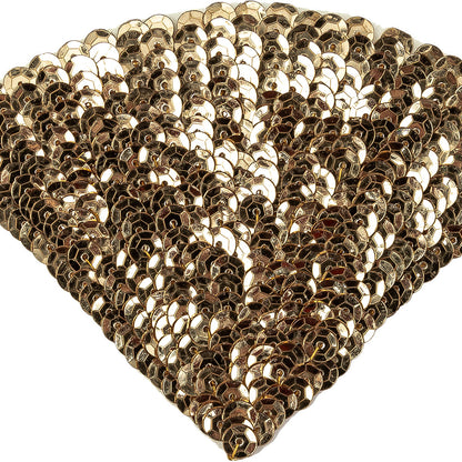 Vintage Gold Sequins Fan Applique - 3.5" x 5" Detail