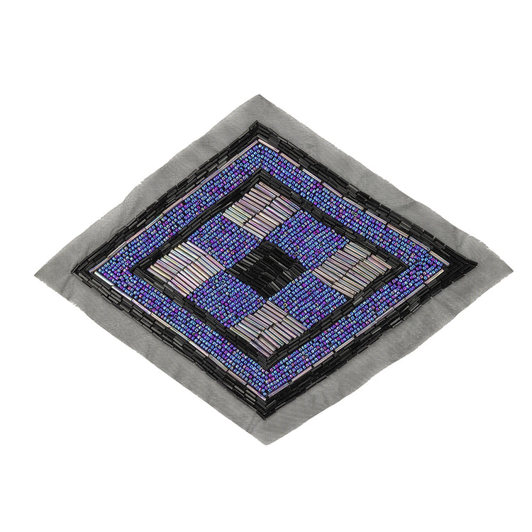 template--26688905969737__main-Vintage Jet, Blue Multi and Silver Beaded Diamond Applique - 8.25" x 6.125"