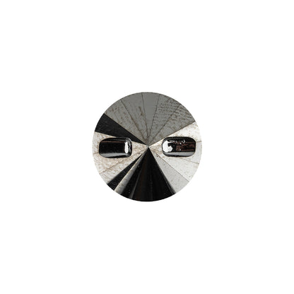 Vintage Swarovski Heliotrope and Gunmetal Unfoiled Self Back Button - 22L/14mm Detail