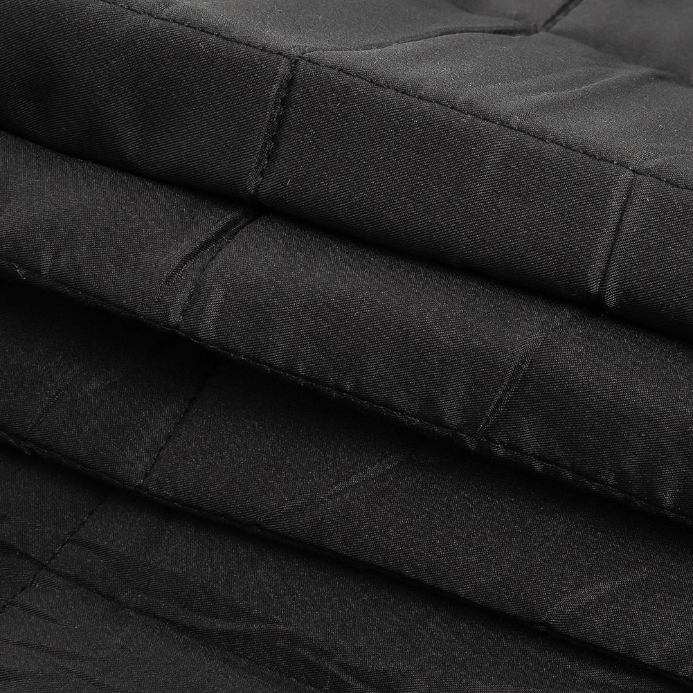 Theory Black Large Squares Quilted Coating Folded