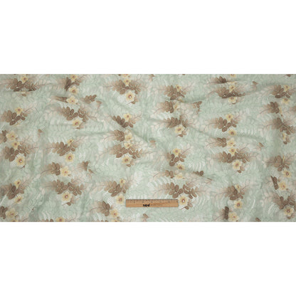 Corded Lace - Pale Aqua, Taupe and Mellow Yellow Dyed Floral Full