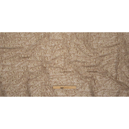 Taupe Peacock Feathers Corded Lace Full