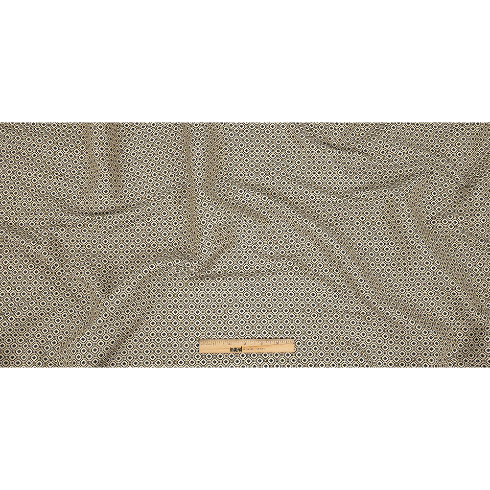 Champagne and Black Geometric Jacquard Folded