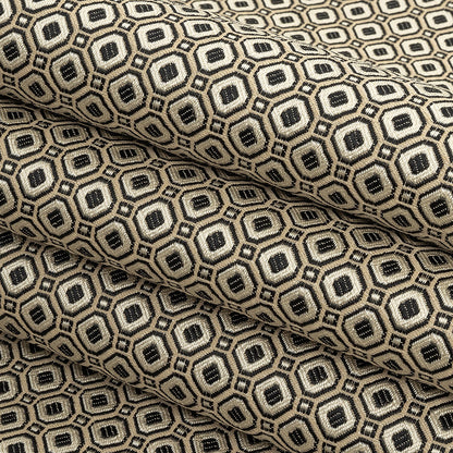 Champagne and Black Geometric Jacquard Detail