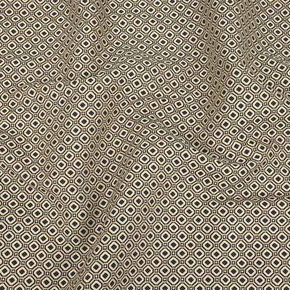 Champagne and Black Geometric Jacquard