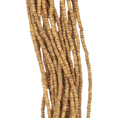 Vintage Natural Wood Beaded Tassel - 6" Detail