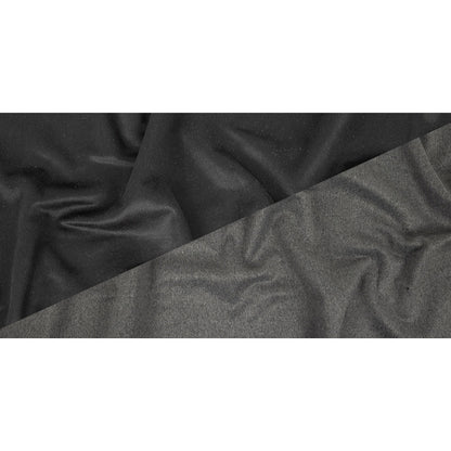 Black and Heathered Granite Gray Double-Faced Wool and Cashmere Double Cloth Full