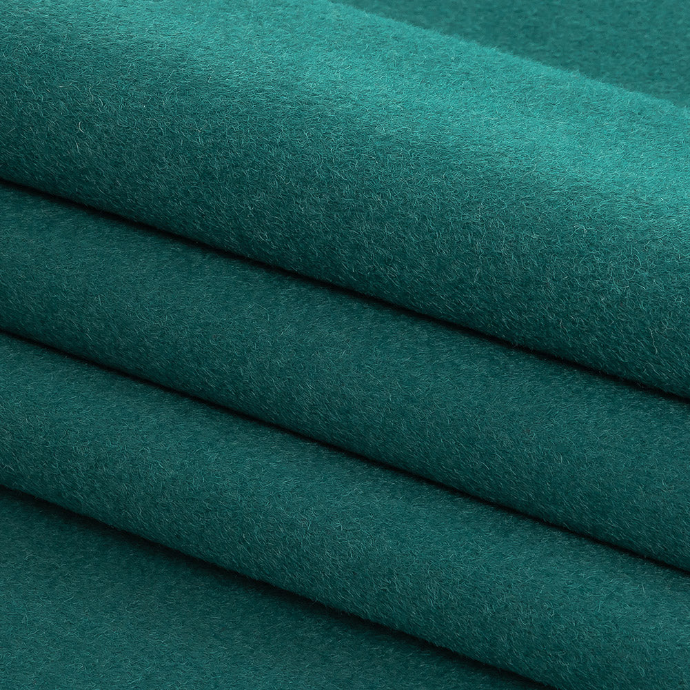 North Sea Blue Wool and Cashmere Double Cloth Folded