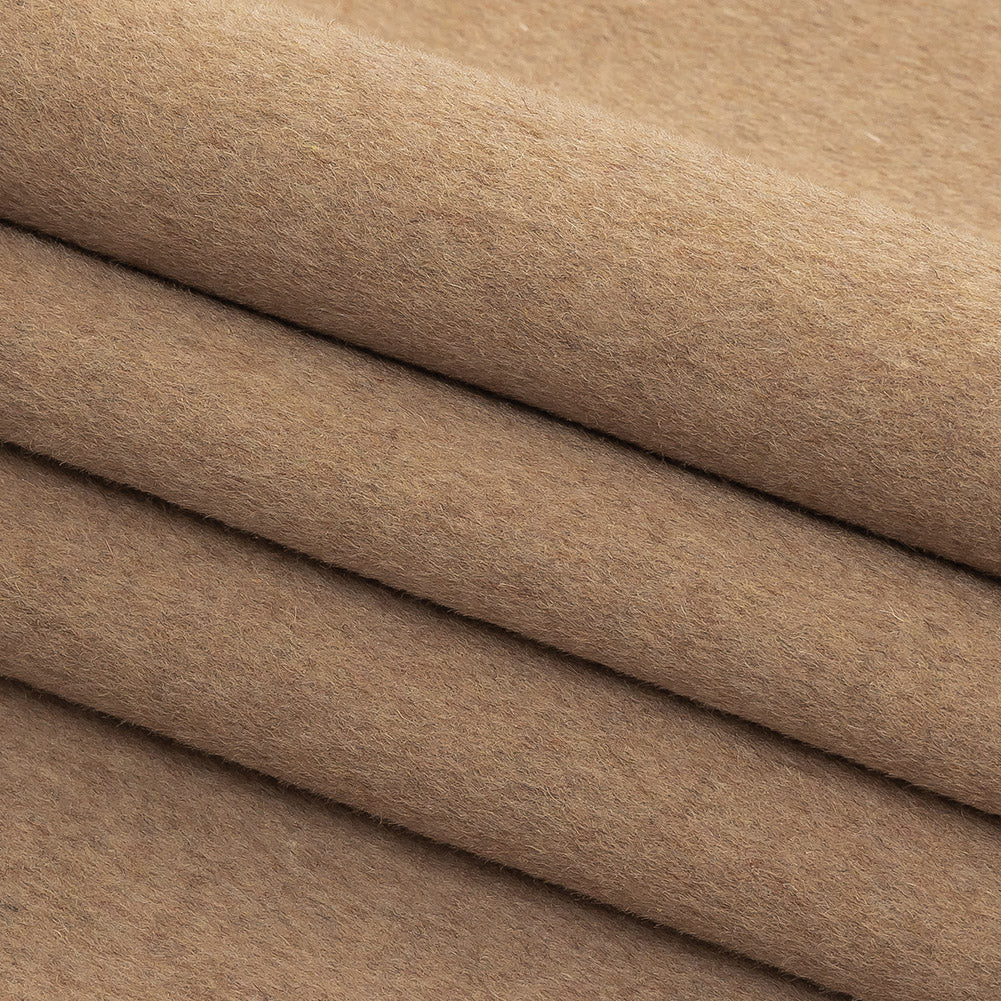 Warm Taupe Wool and Cashmere Double Cloth Folded
