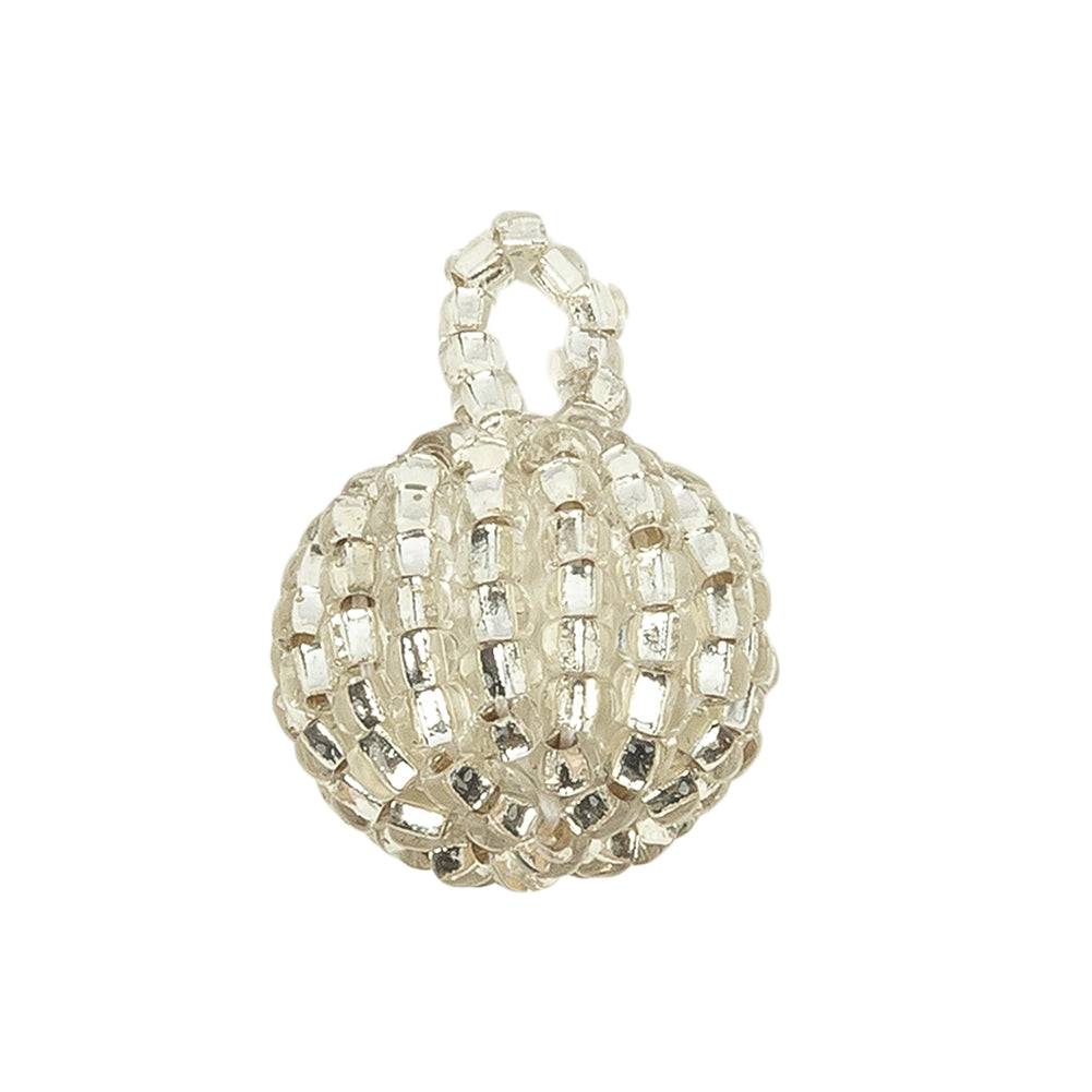Vintage Silver-Lined Chop Beaded Tassel Applique - 0.5625" Detail