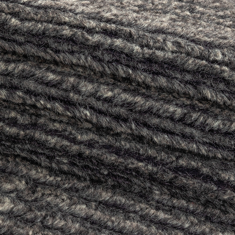 Heathered Gray Rib Knit Faux Fur Folded