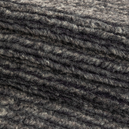Heathered Gray Rib Knit Faux Fur Folded