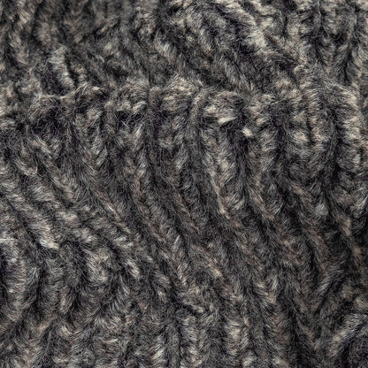 Heathered Gray Rib Knit Faux Fur Detail