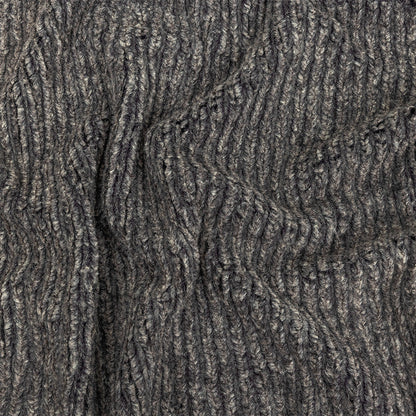 Heathered Gray Rib Knit Faux Fur