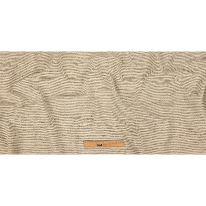 Ivory and Black Broken Stripes Cotton Tweed Full