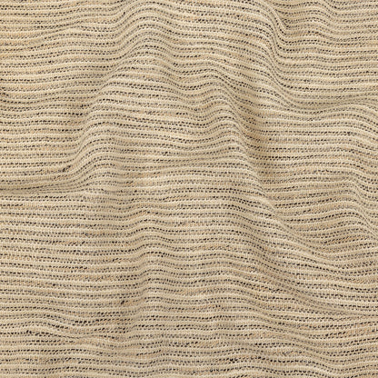 Ivory and Black Broken Stripes Cotton Tweed