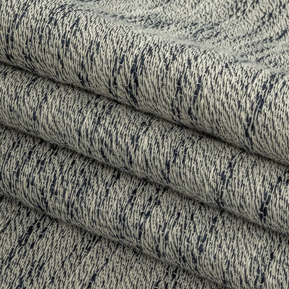 Twilight Blue and Lily White Striated Loopy Cotton Woven Folded