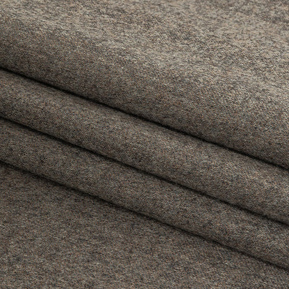 Italian Heathered Greige Super 110 Flannel Wool Suiting Folded