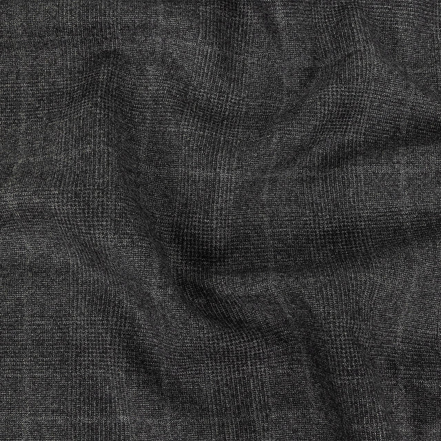 Italian Gray Glen Plaid Super 110 Wool Suiting