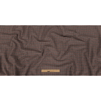 Italian Rose and Brown Tattersall Check Super 100 Wool and Cashmere Suiting Full