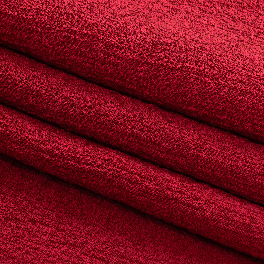 Rose Stretch Creped Double Cloth Folded