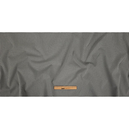 Jet Black and Blanc de Blanc Checkered Stretch Cotton Jacquard Full