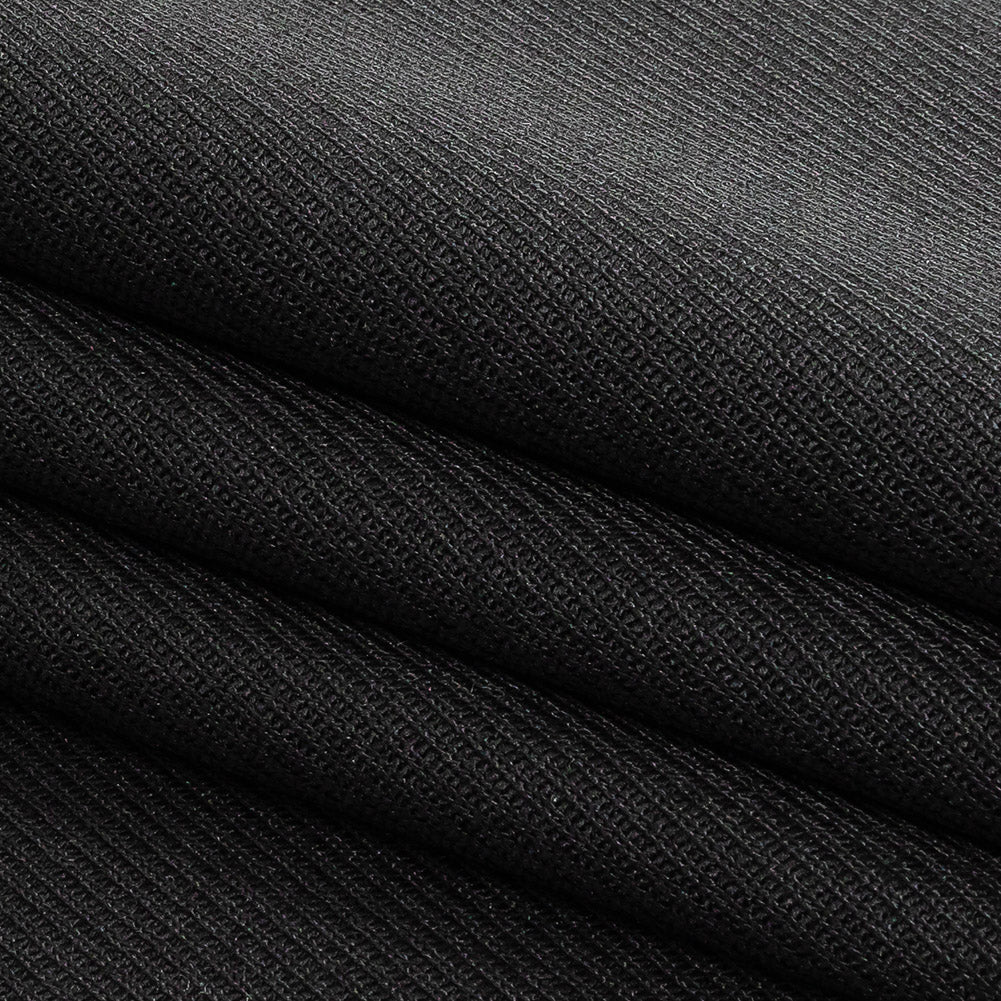 Black Stretch Wool Twill Folded