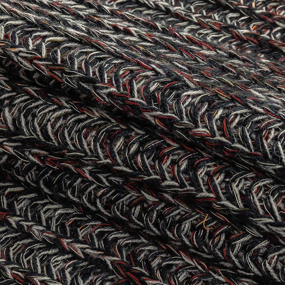 Italian Charcoal, Red and White Chunky Wool Knit Folded