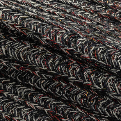 Italian Charcoal, Red and White Chunky Wool Knit Folded