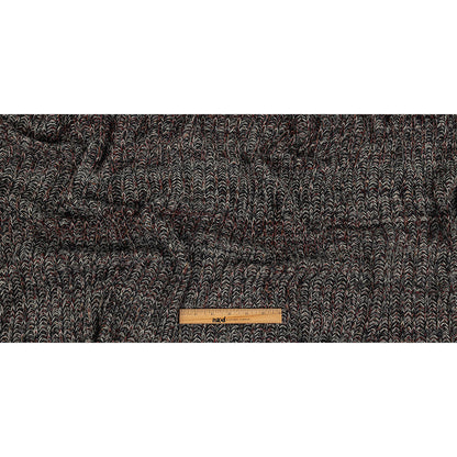 Italian Charcoal, Red and White Chunky Wool Knit Full