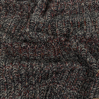 Italian Charcoal, Red and White Chunky Wool Knit