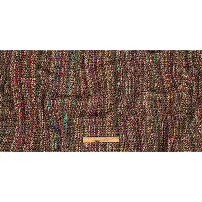 Italian Brown and Multicolored Loosely Woven Wool Tweed Full