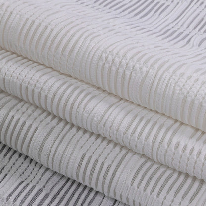 Optic White Geometric Jacquard Stretch Knit Folded