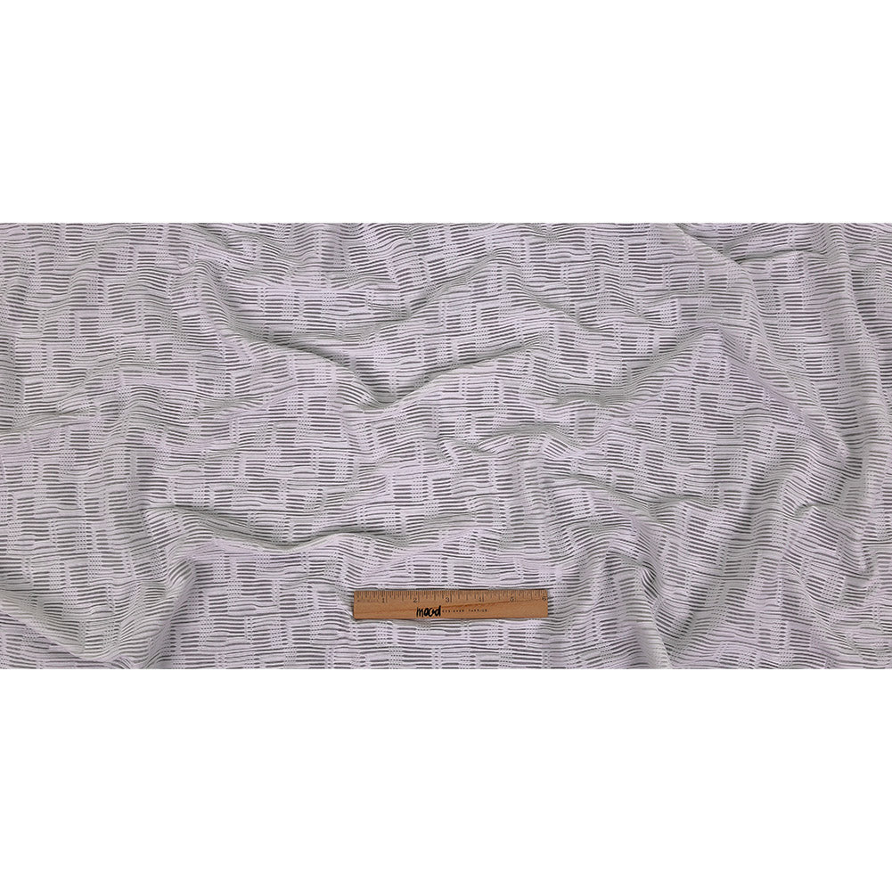 Optic White Geometric Jacquard Stretch Knit Full